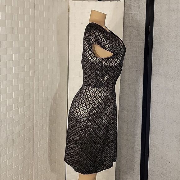 DANIEL CREMIEUX SLEEVELESS METALLIC EMBROIDERY EMBELLISHMENTS COCKTAIL DRESS - Picture 5 of 13